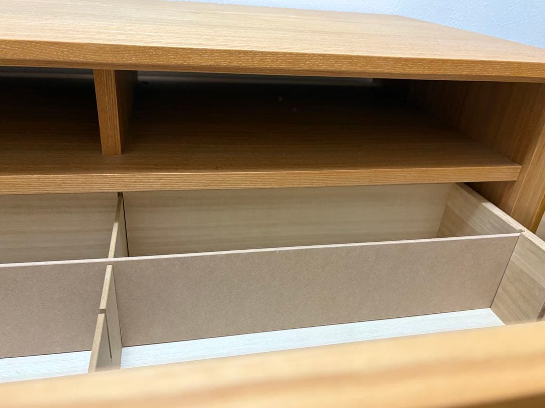 ナチュラルウッド テレビ台 仕切り付き　Sunaga