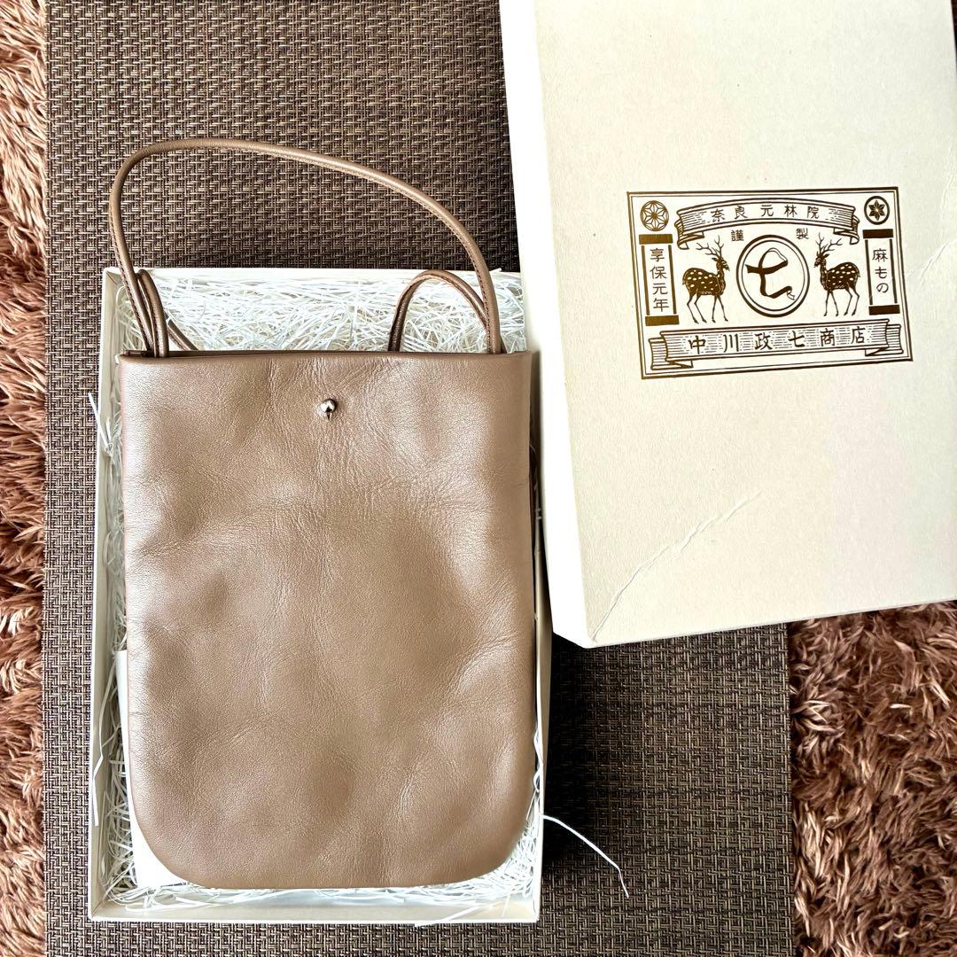 ◎お値下げ◎ 中川政七商店 国産牛革 ポシェット スマホショルダー 箱付き