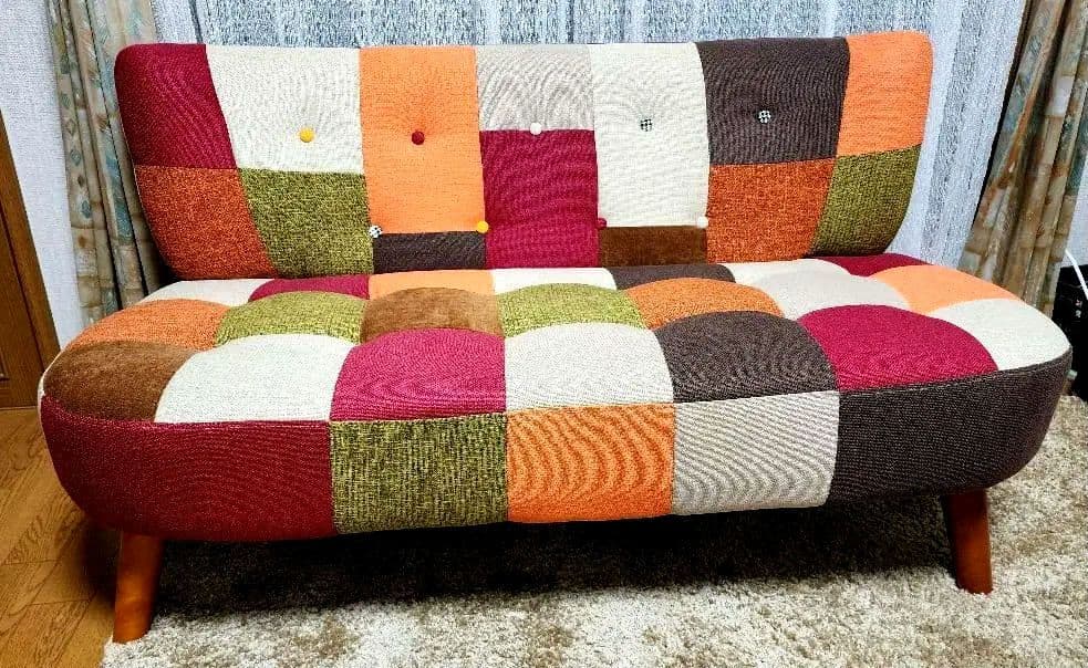 カラフル パッチワーク 2人掛けソファー