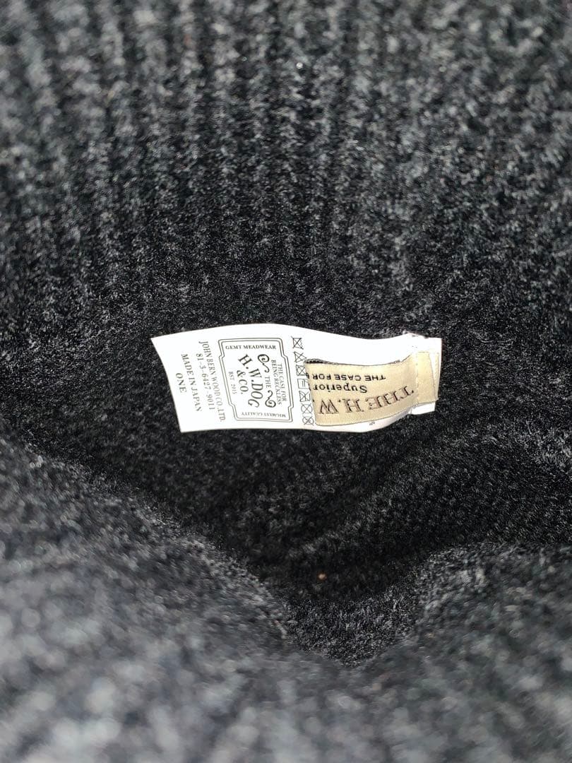 THE H.W DOG＆CO　ニット帽　黒　ブラック ビーニー 帽子 CAP