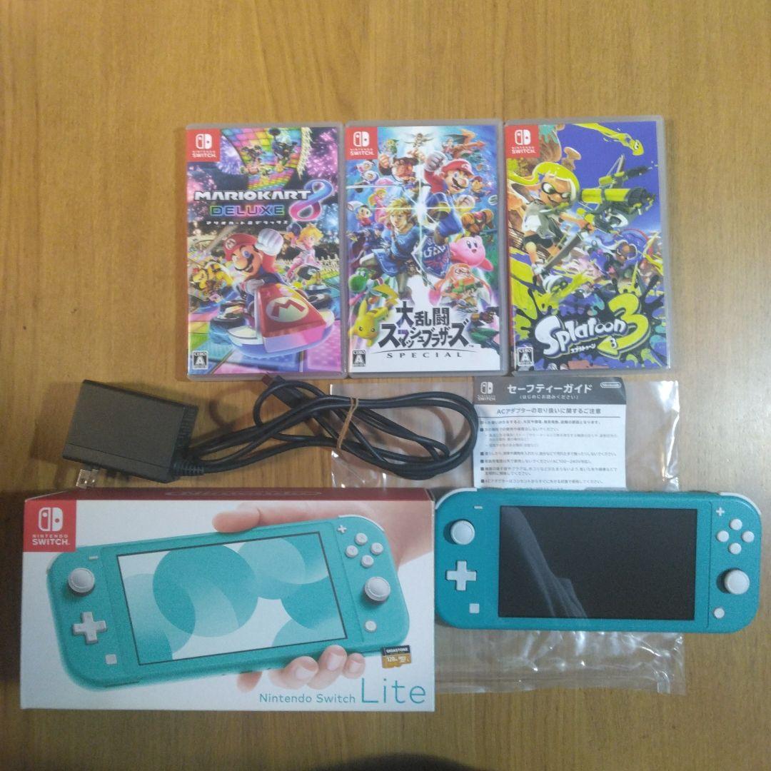 お値下げ　Nintendo Switch Lite ターコイズ 3本ゲーム付き