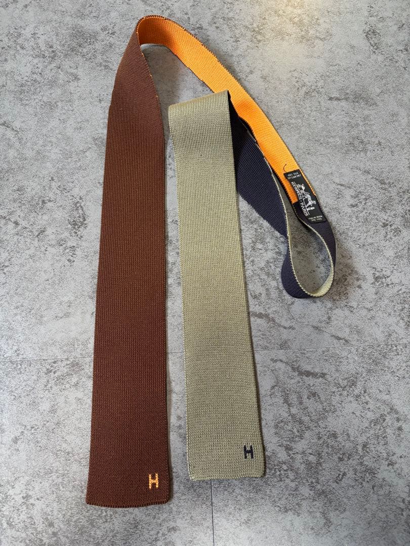 HERMES エルメス リバーシブル ネクタイ
