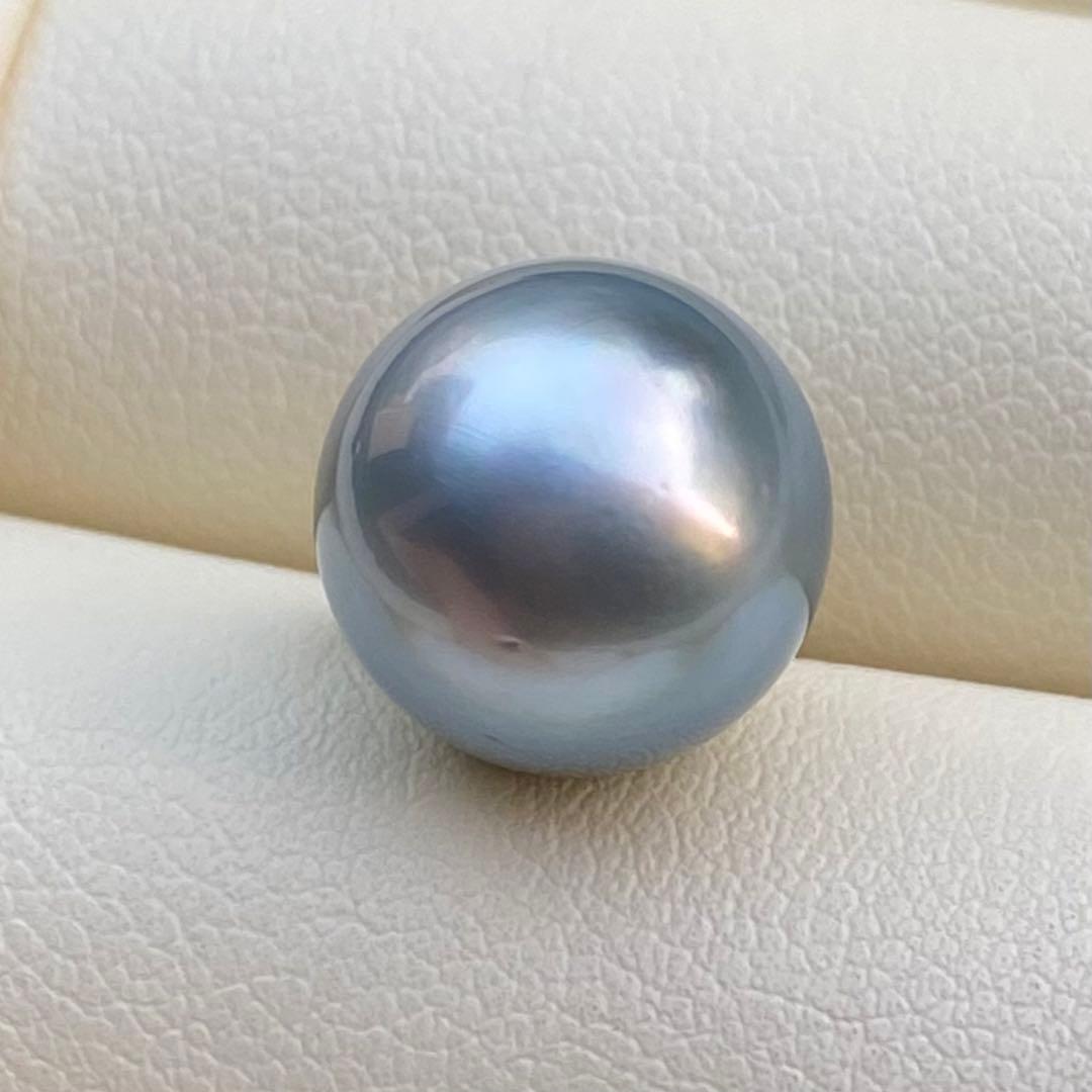 お客本真珠　南洋黒蝶真珠ネックレストップ　11.4mmラグーン色PT802