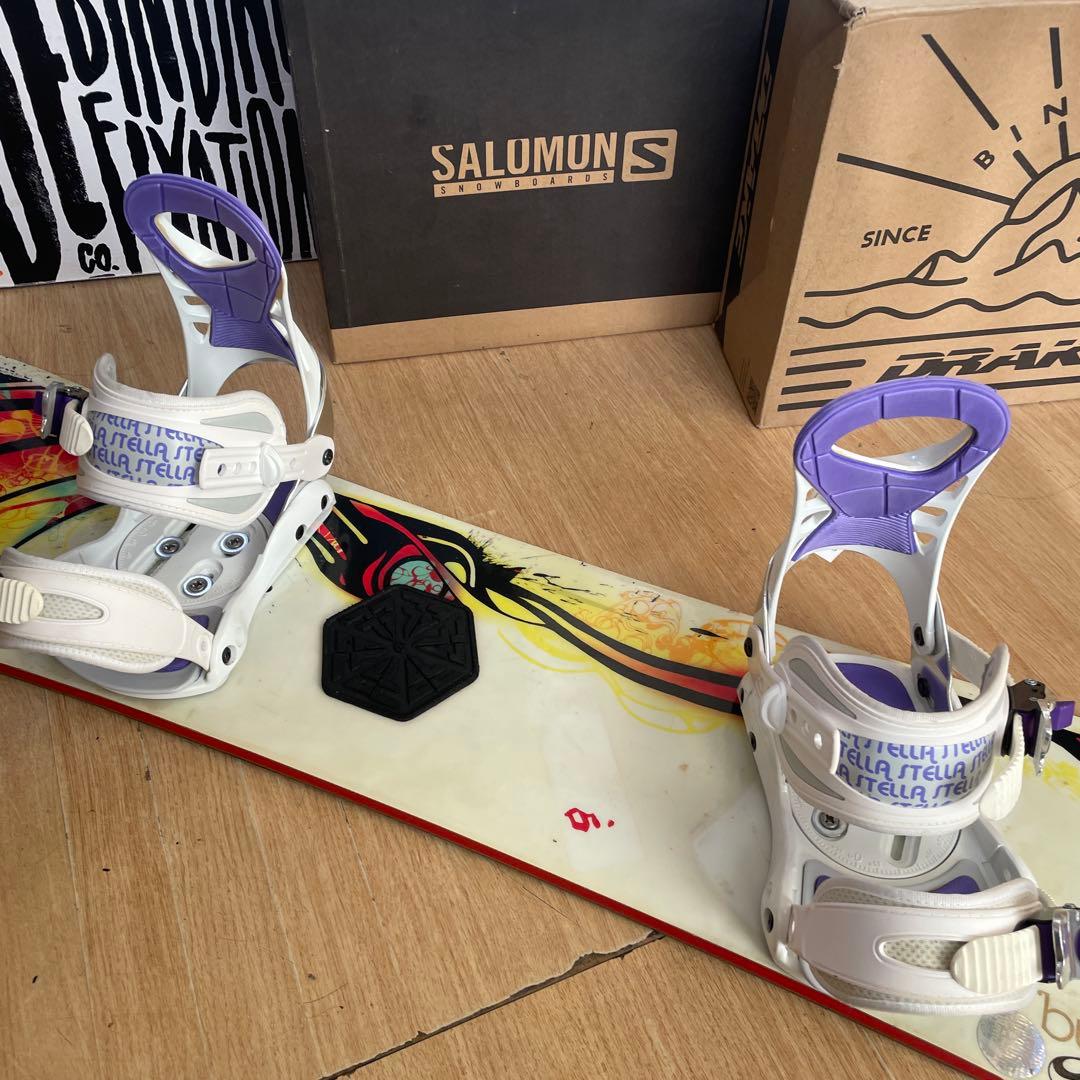 BURTON×STELLA　キッズスノーボードセット　バインディング付