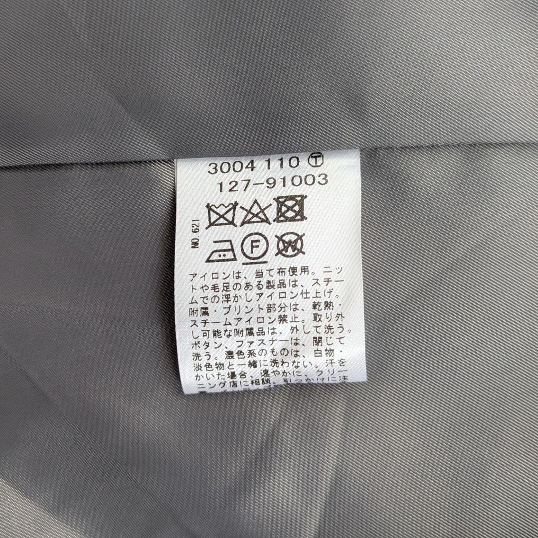 【美品】INDIVI 大きいサイズ ウール100%チェスターコート グレー 15