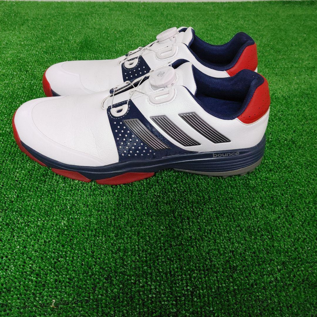 adidas ゴルフシューズ bounce ホワイト/ネイビー/レッド