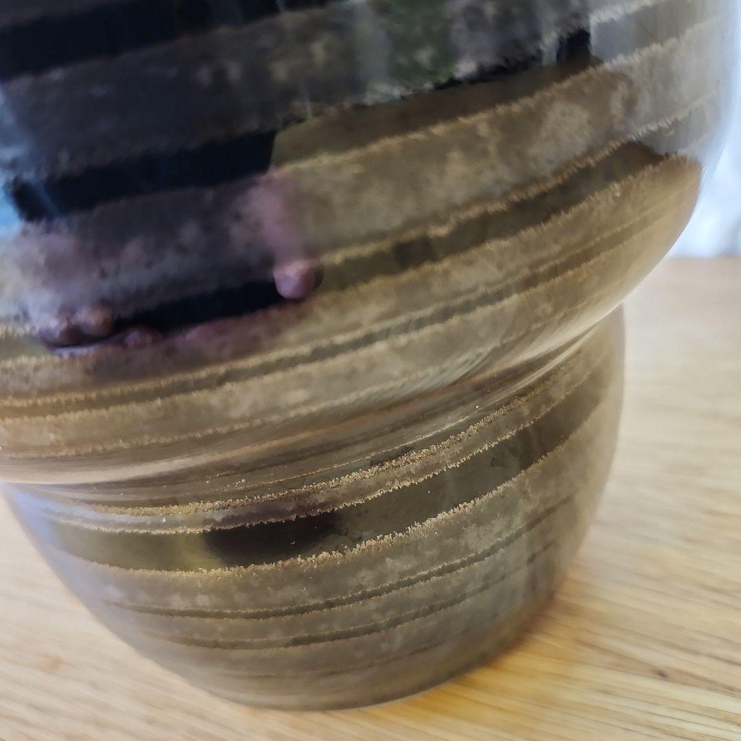 青木龍山　天目　花器　花瓶　17.5cm 真贋不明