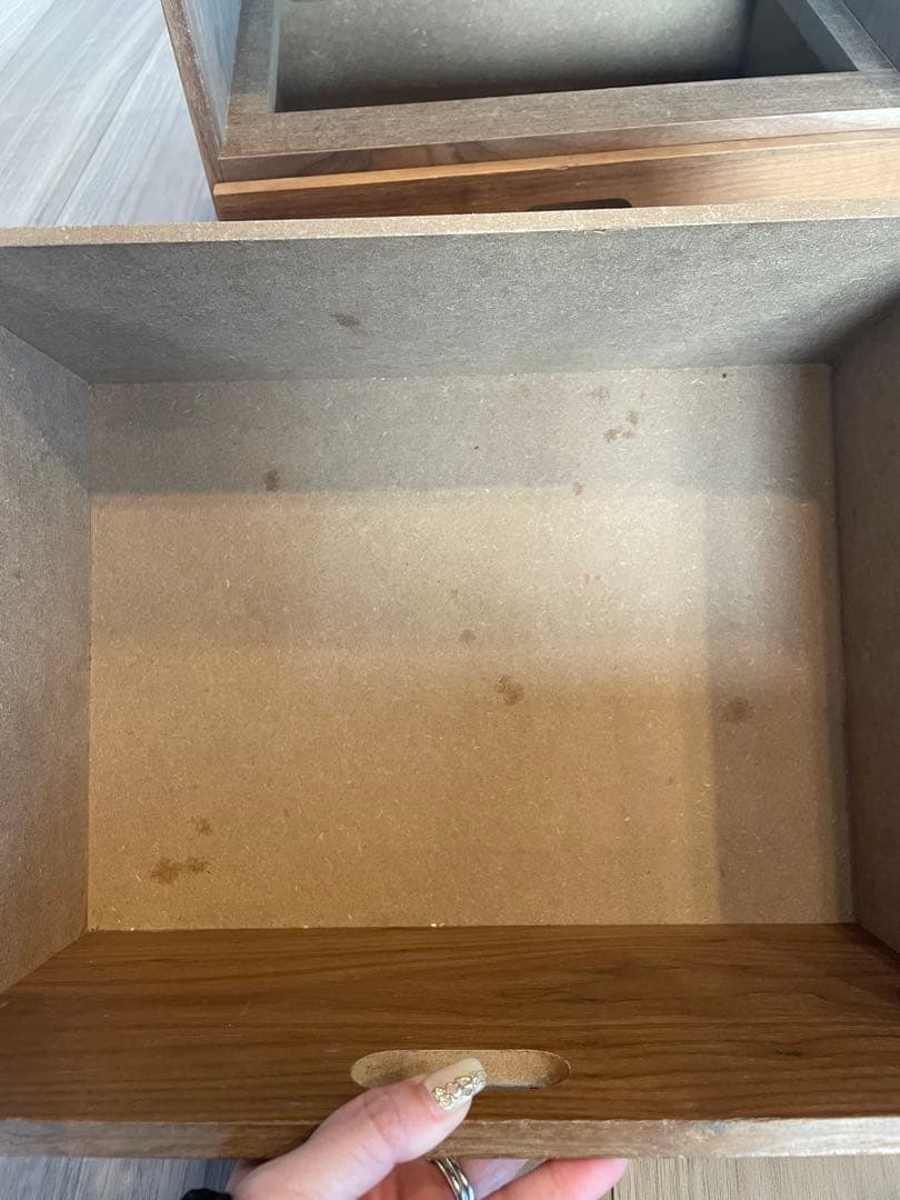 無印良品　スタッキングチェスト・引出し・２段 ウォールナット