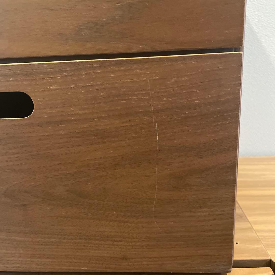 無印良品　スタッキングチェスト・引出し・２段 ウォールナット