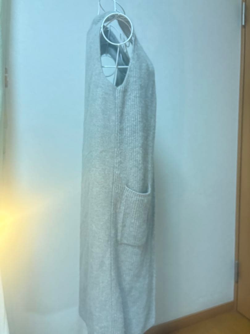 Max Maraマックスマーラ ロングニットベスト S グレー ウール×カシミヤ