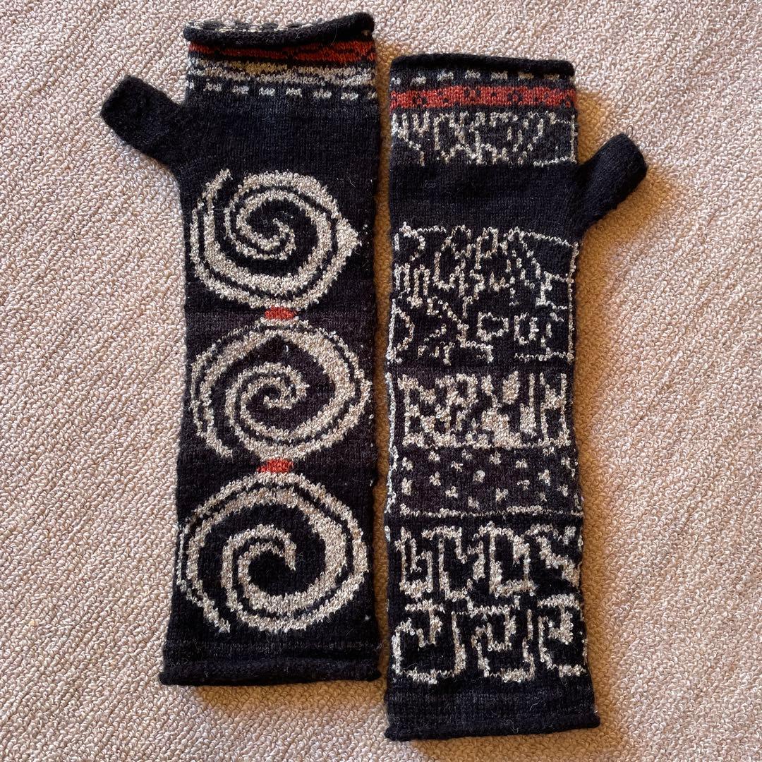 ほぼ新品 kapital アイヌ 手袋 ハンドウォーマー アームカバー ミトン