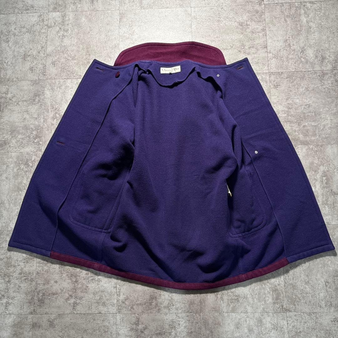 80s vintage dior wool coat ユニセックス　パープル系