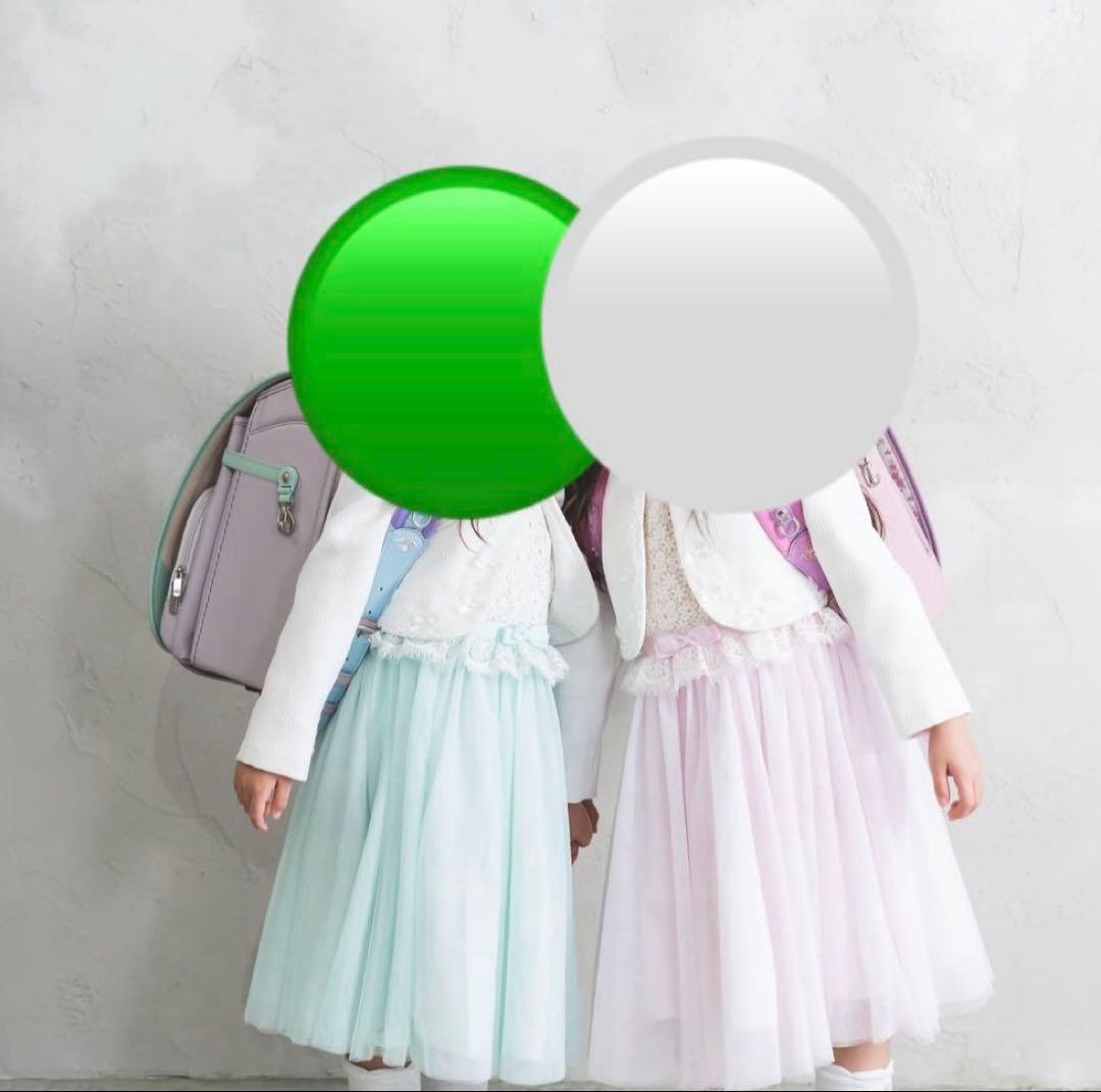 メゾピアノ 120 ミント×ホワイト 入学 発表会 フォーマルワンピース