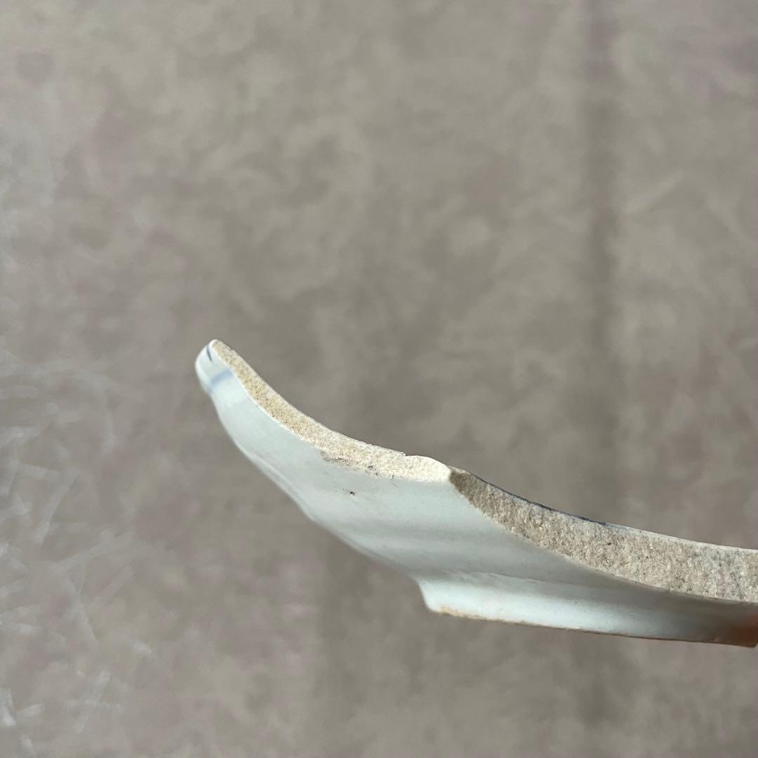 初期伊万里鶺鴒文皿陶片 百間窯 江戸初 古美術 骨董 アンティーク 古伊万里