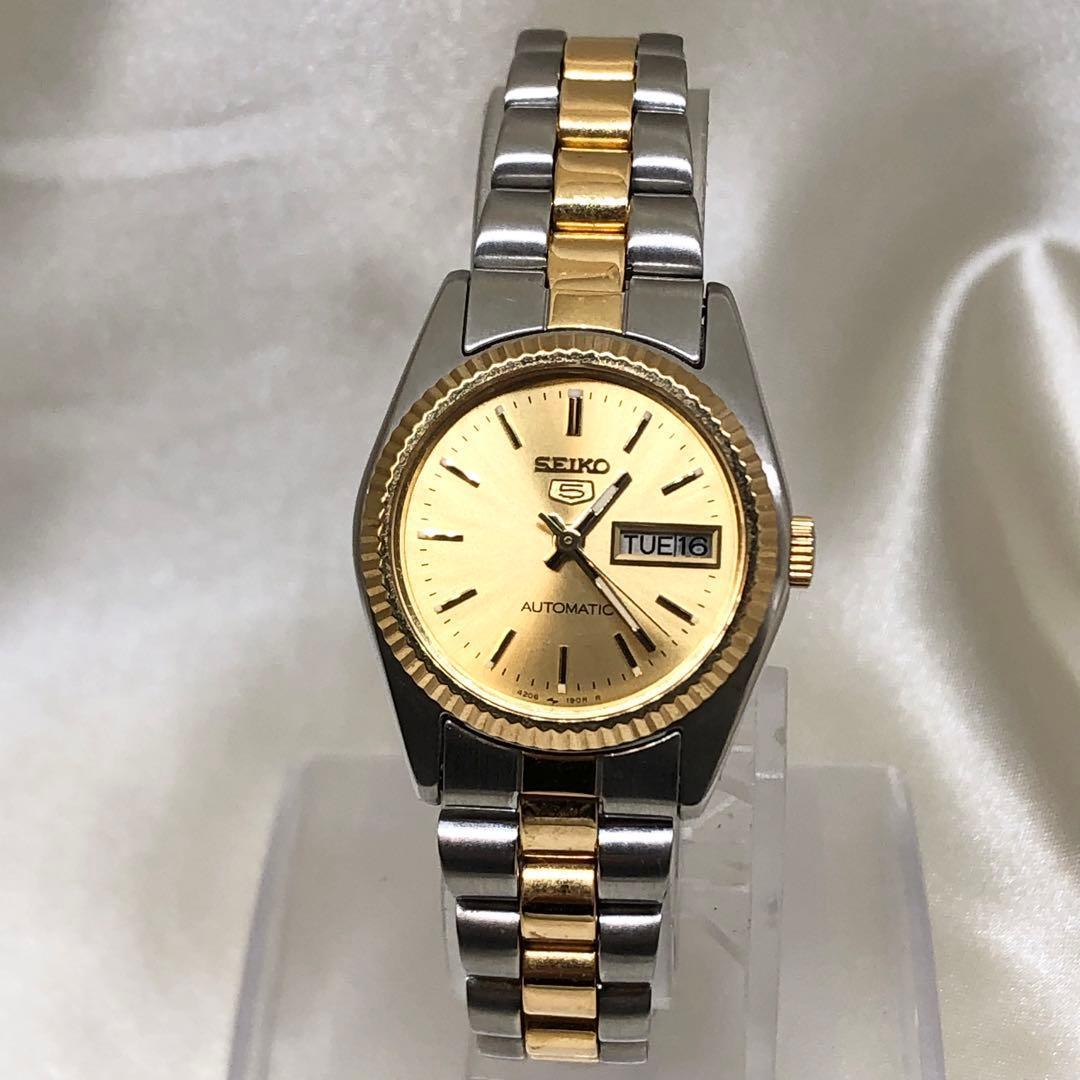 【稼働品】SEIKOセイコー5 自動巻き　腕時計　4206-0510 デイト