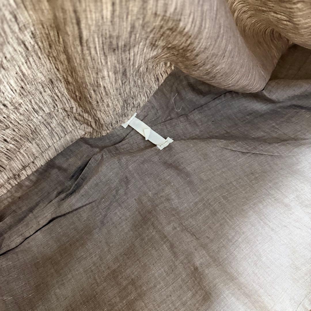 【廃盤】無印良品 麻平織 掛ふとんカバー K キングブラウン(かんたん着脱仕様)