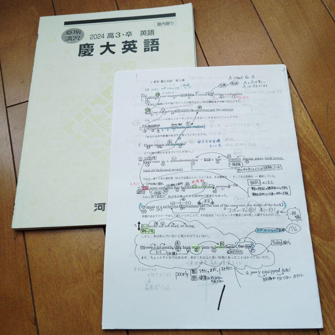 専用出品【アポロ様】河合塾 2冊早大/慶大 夏期 登木先生