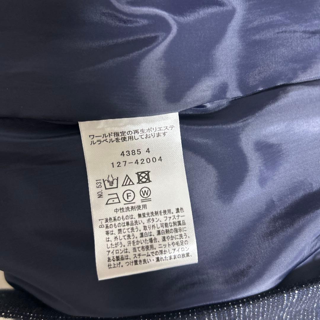 INDIVI 洗えるストレッチツイードジャケット　ネイビー494