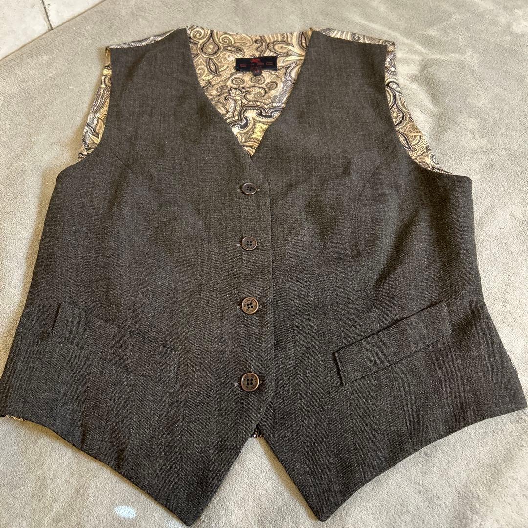❤️極暇❤️ETRO❤️エトロベスト　イタリー製　ペイズリー柄　44