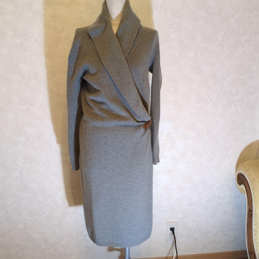 ラルフローレン、ブラック、レーベル ニットワンピース