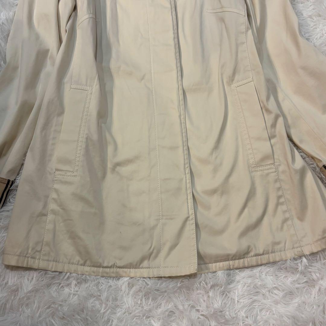 バーバリーロンドン　トレンチコート ストライプ　アイボリー　L