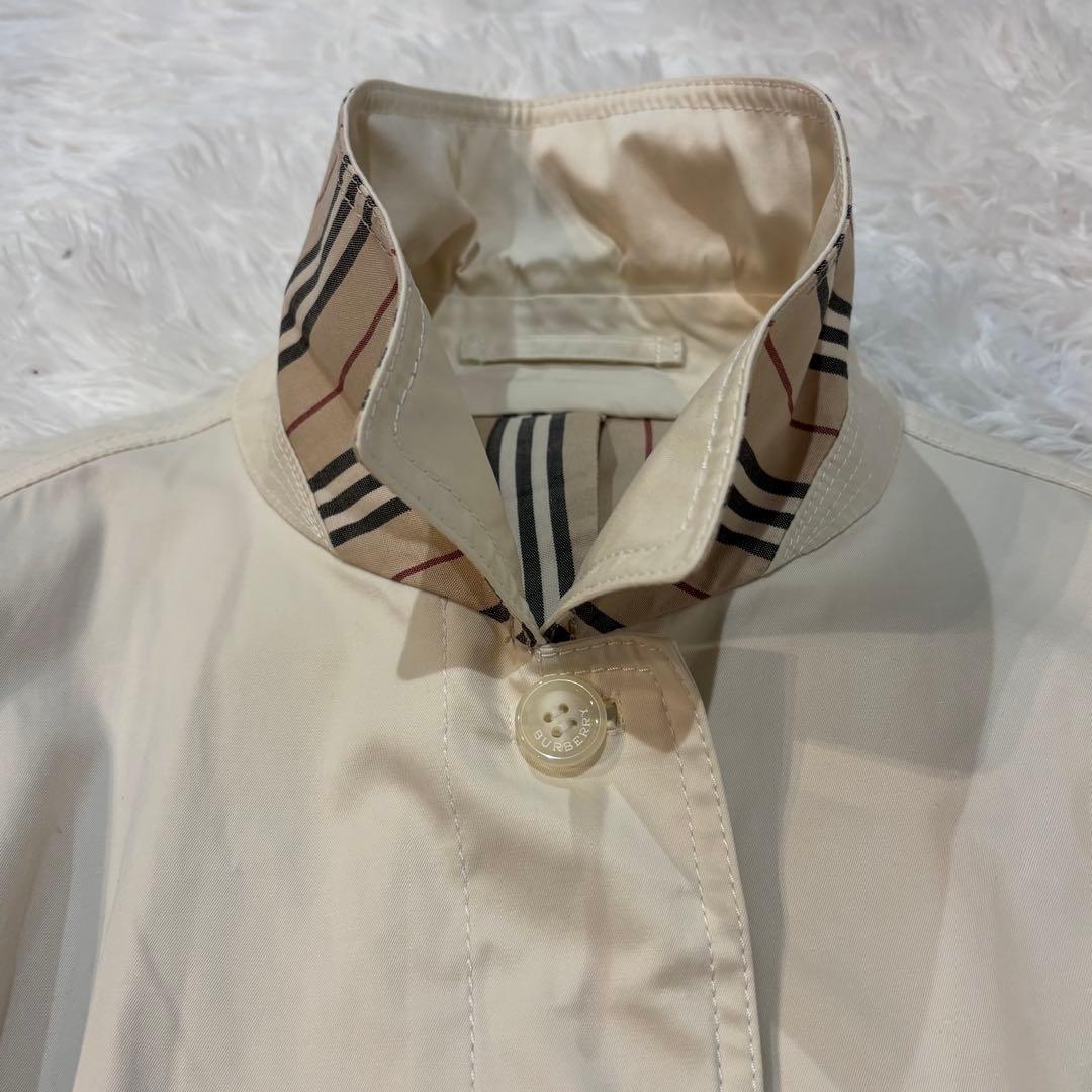 バーバリーロンドン　トレンチコート ストライプ　アイボリー　L
