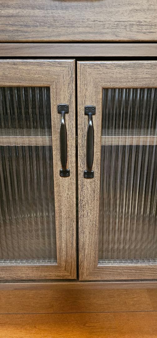 レンジボード ☆木製 　ガラス扉 引き出し付き