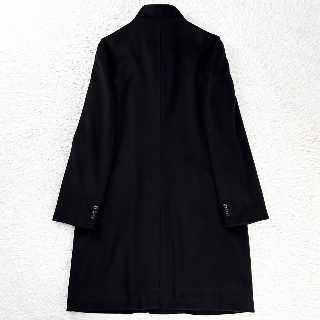 極美品 近年モデル カシミヤ混 光沢 アクアスキュータム スタンドカラーコート