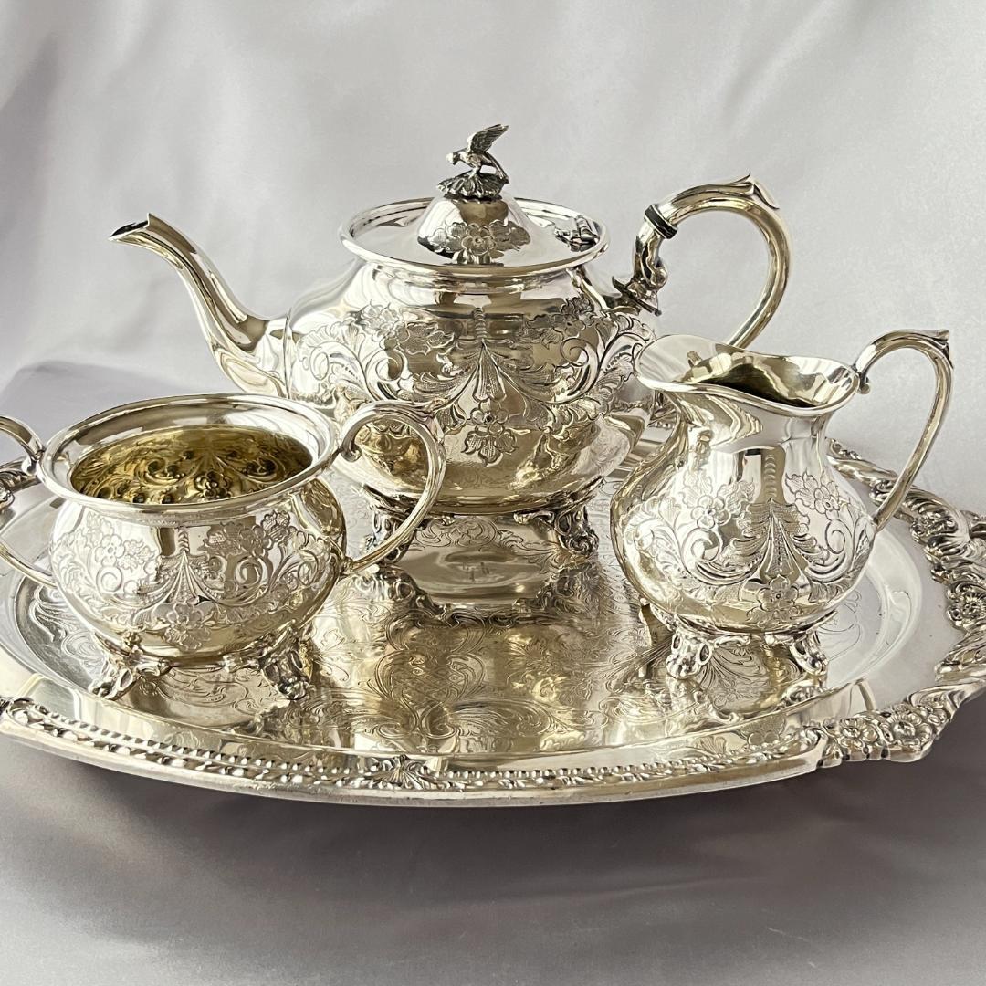 【Harts The Silversmiths】 ファルコンのティーセット 3点