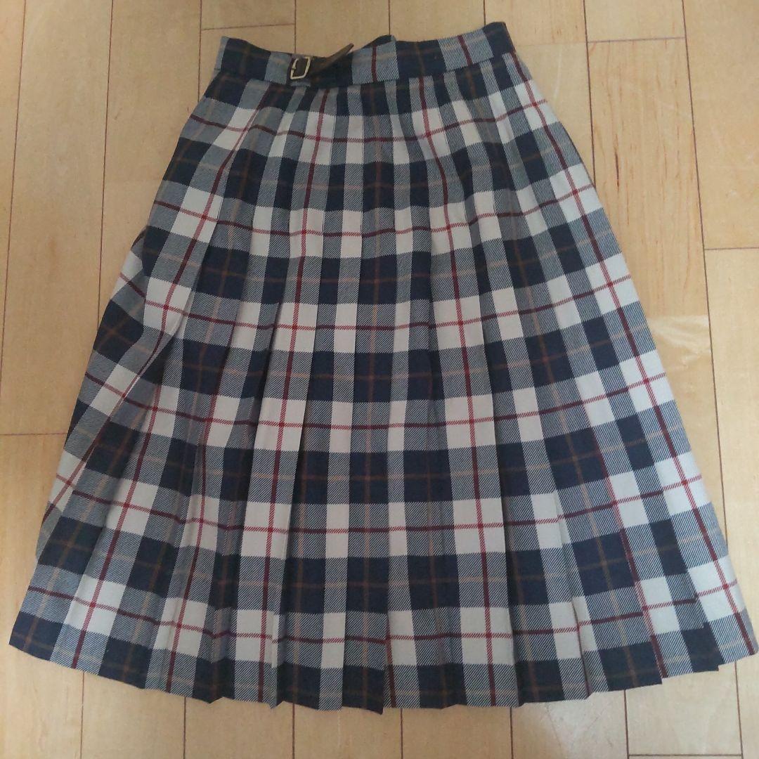 デ*ン様 【匿名発送】Aquascutum チェック柄ラップスカート レザー付き