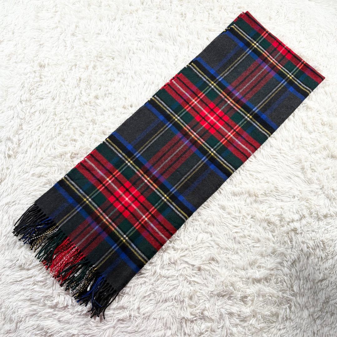 ジョンストンズ　カシミヤ100%　大判ストール　チャコール　国内正規品　日本限定