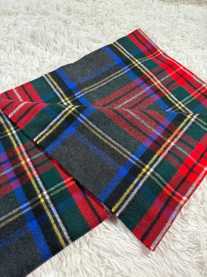 ジョンストンズ　カシミヤ100%　大判ストール　チャコール　国内正規品　日本限定