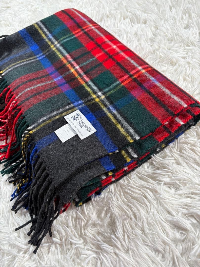 ジョンストンズ　カシミヤ100%　大判ストール　チャコール　国内正規品　日本限定