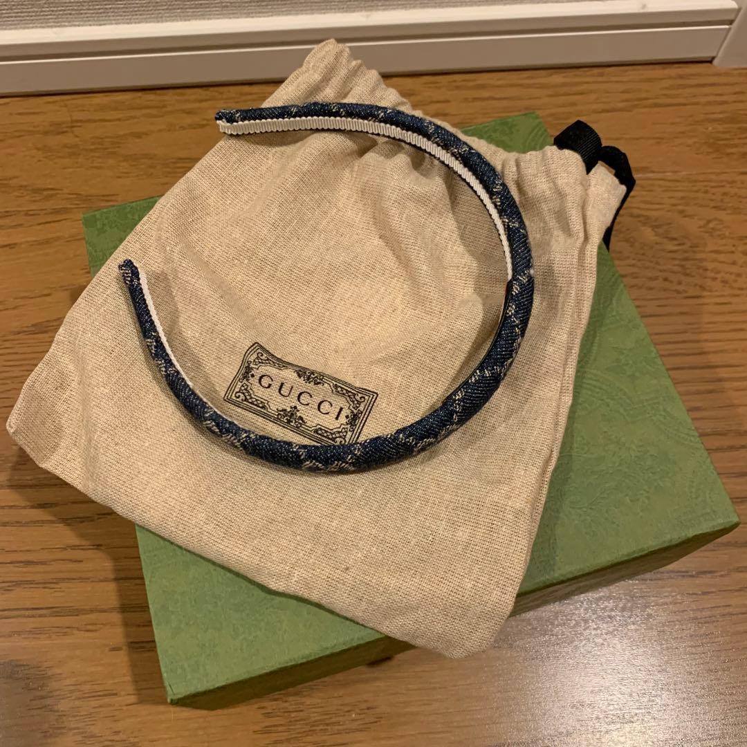 GUCCI デニムカチューシャ　1回着用　未使用に近い