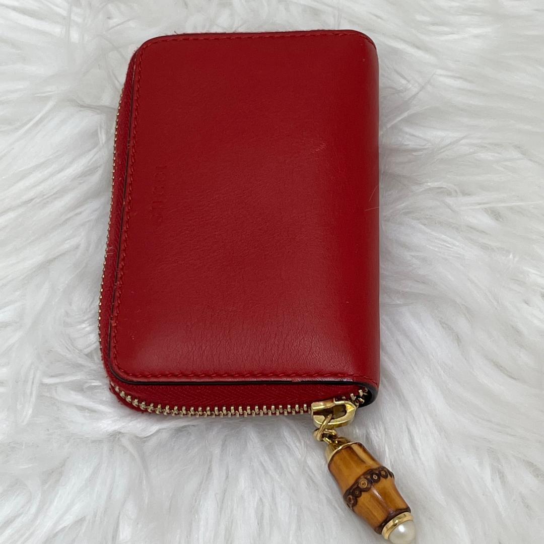 美品✨グッチ　GUCCI　財布　ケース　ラウンドファスナー　レッド