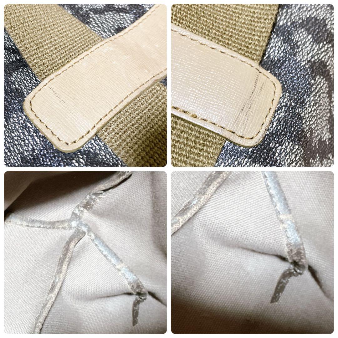 イブサンローラン ジラフ柄 肩掛け可 大容量 ユニセックスボストンバッグ グレー