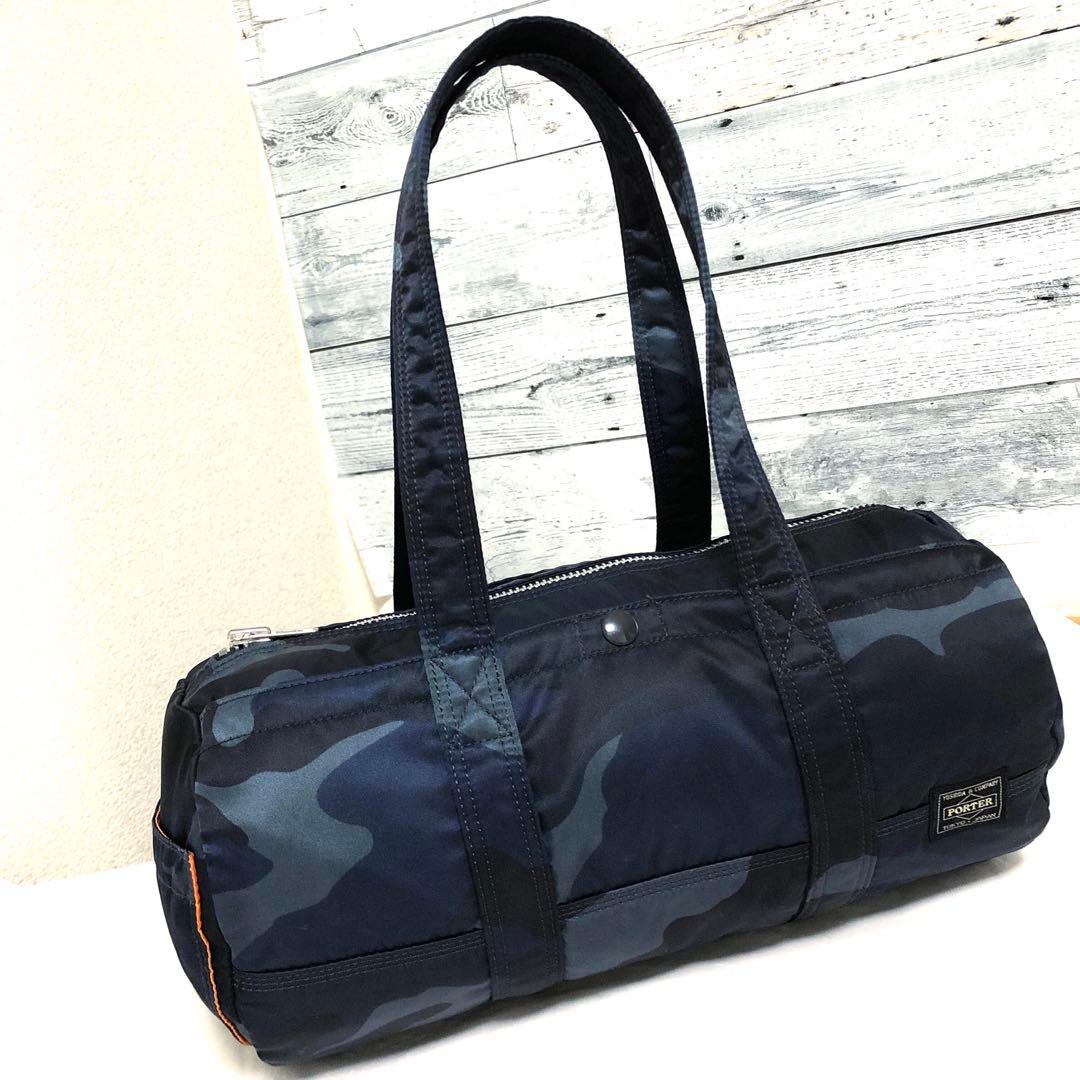 超美品✨希少 ポーター タンカー ミニボストンバッグLカモフラ 迷彩 ネイビー