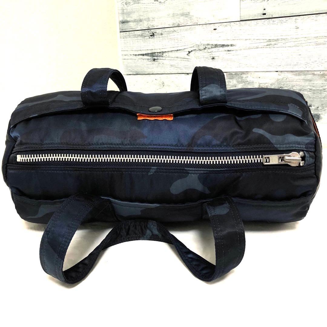超美品✨希少 ポーター タンカー ミニボストンバッグLカモフラ 迷彩 ネイビー