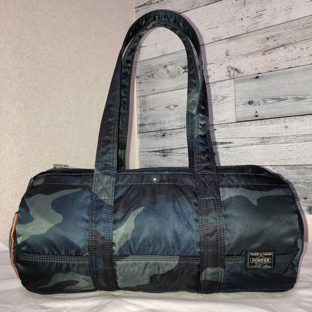 超美品✨希少 ポーター タンカー ミニボストンバッグLカモフラ 迷彩 ネイビー