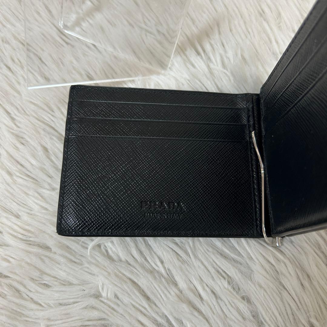 美品✨PRADA プラダ　マネークリップ サフィアーノ　メタルロゴ