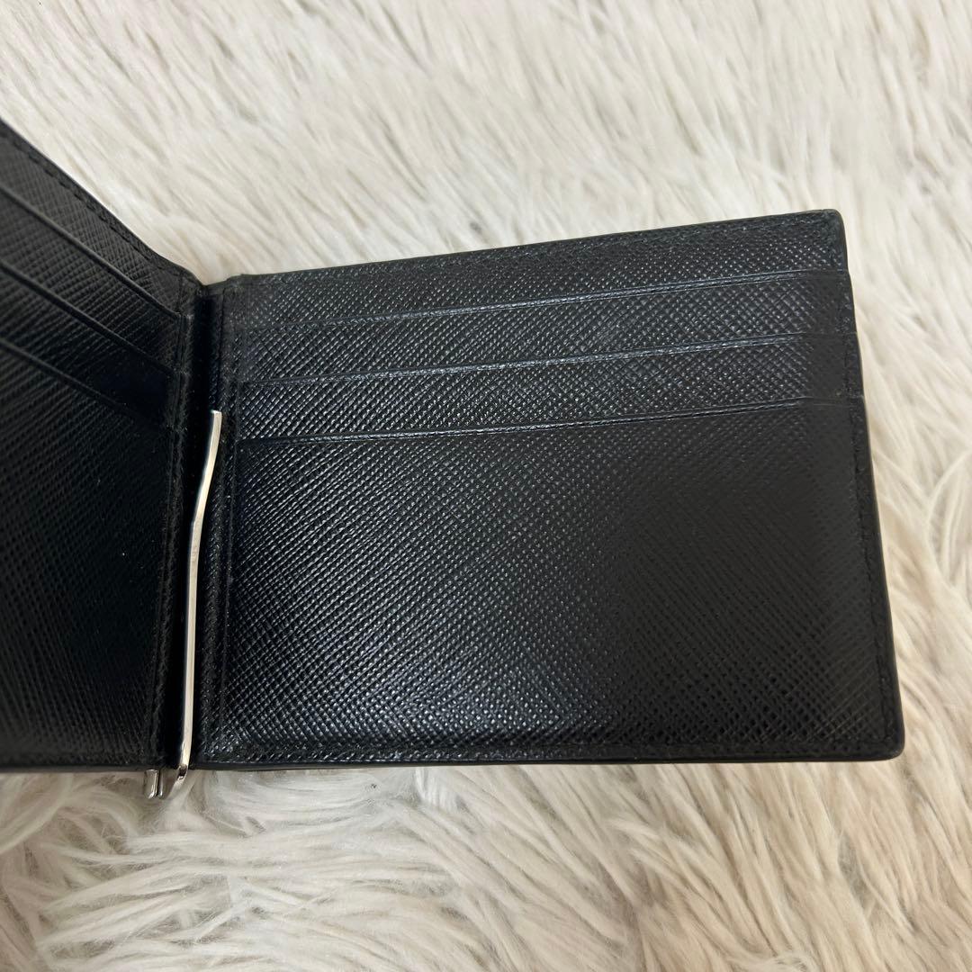 美品✨PRADA プラダ　マネークリップ サフィアーノ　メタルロゴ
