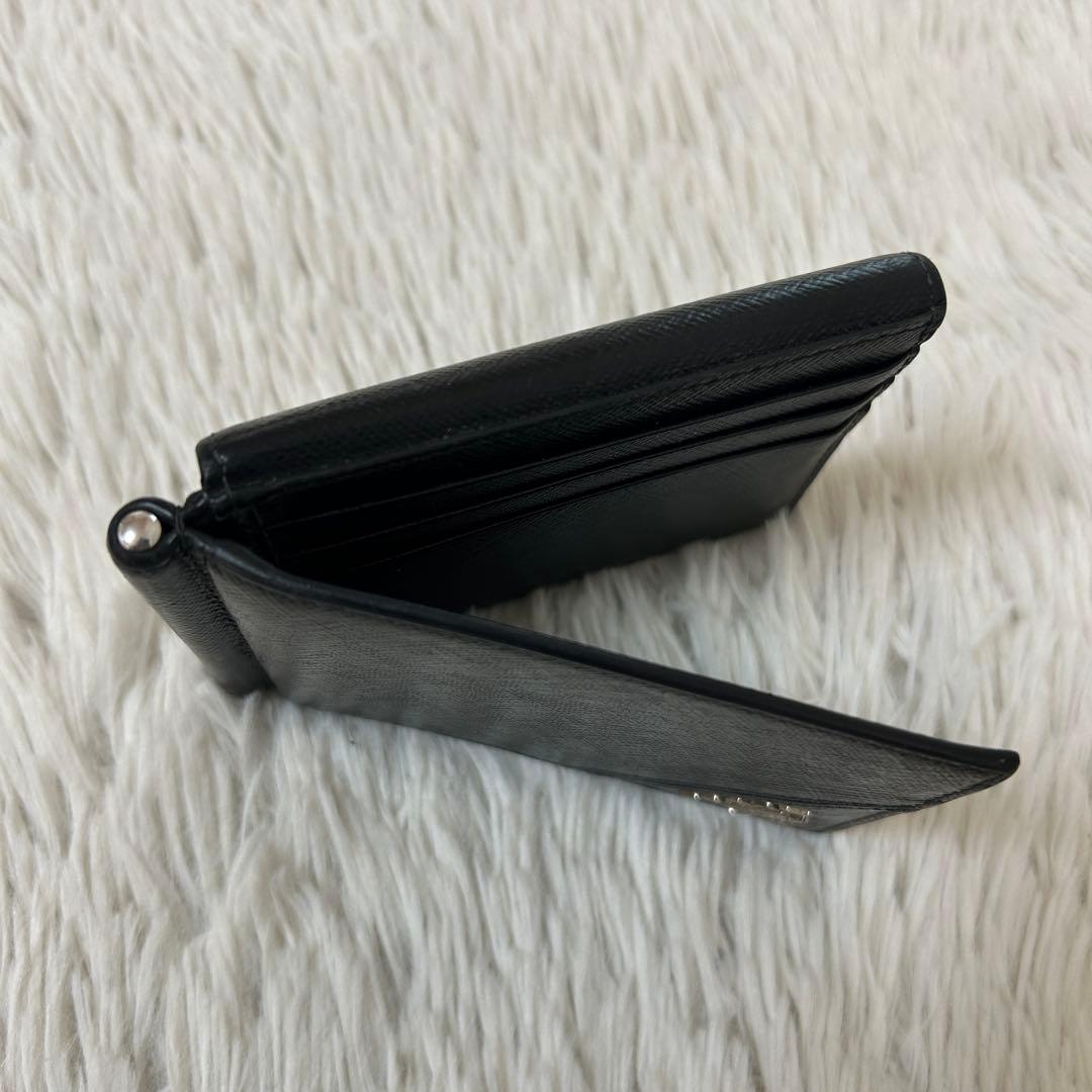 美品✨PRADA プラダ　マネークリップ サフィアーノ　メタルロゴ