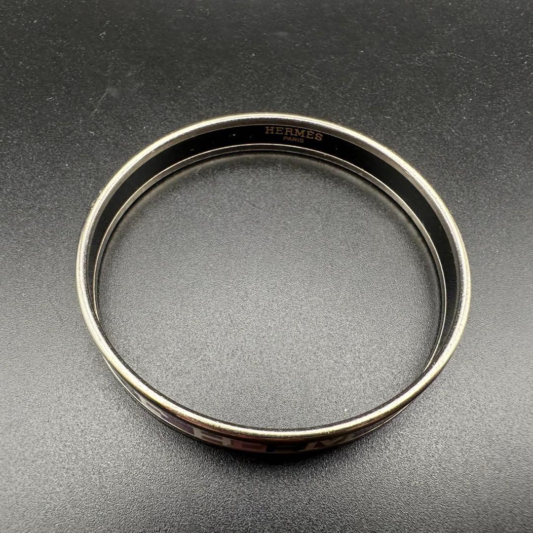 極美品✨　エルメス　バングル　エマイユ　七宝焼　シルバー　063