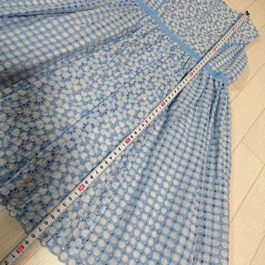 トッカバンビーニ110長袖ブラウス&120フラワーレースワンピースドレス　水色