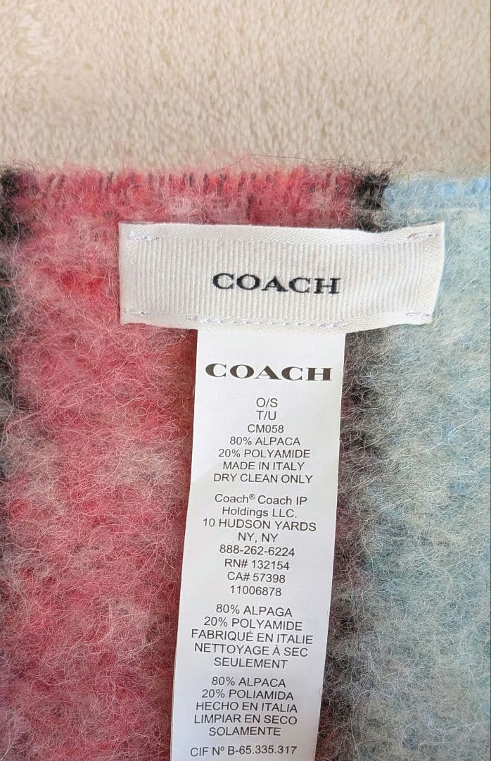 コーチCOACH　マフラー　アルパカ 匿名配送　即日発送