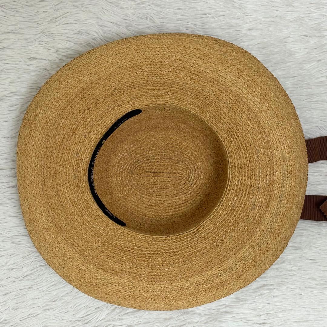 美品　ヘレンカミスキー　ラフィアハット　麦わら帽子　チャコール　箱付き