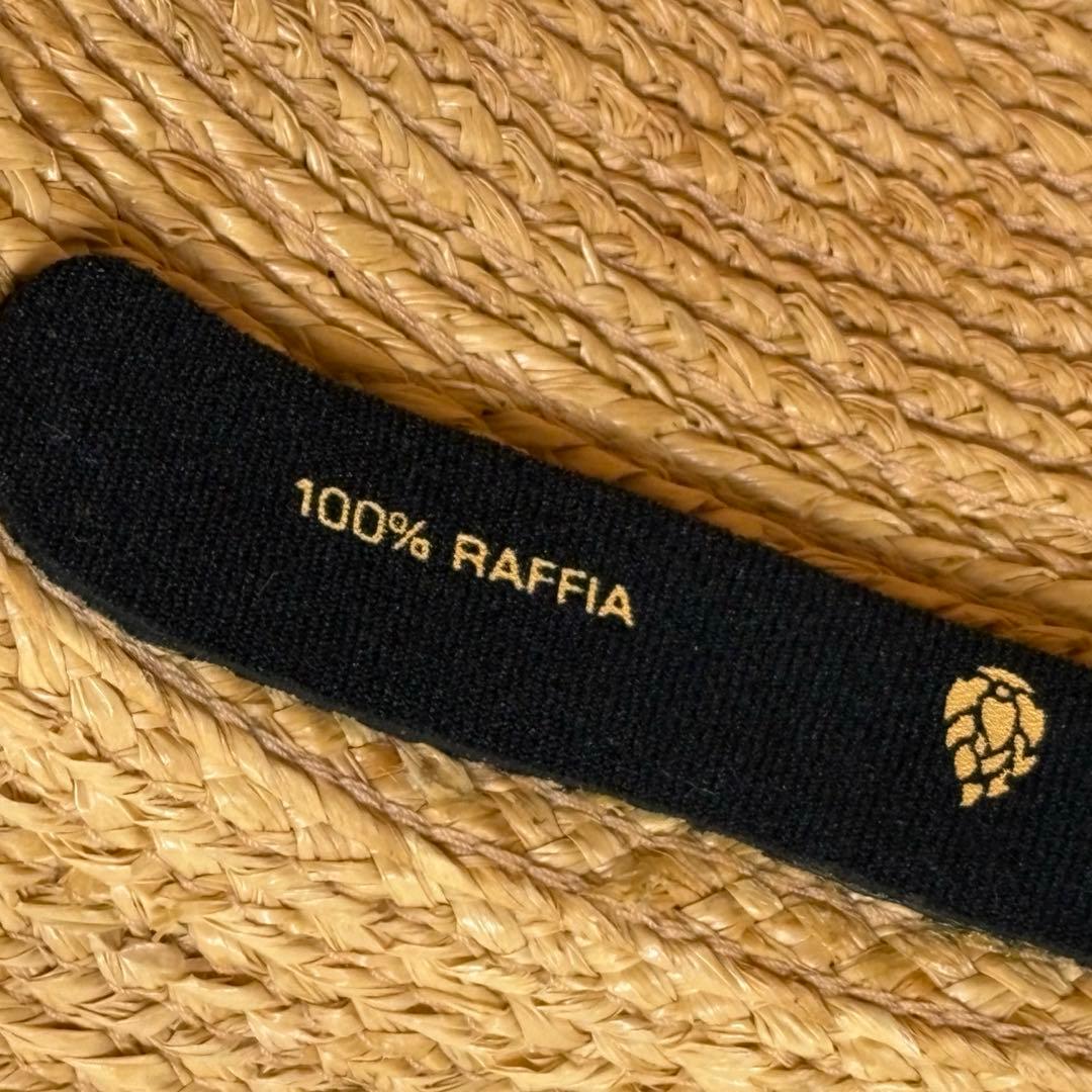 美品　ヘレンカミスキー　ラフィアハット　麦わら帽子　チャコール　箱付き