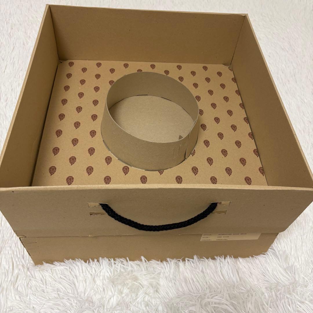 美品　ヘレンカミスキー　ラフィアハット　麦わら帽子　チャコール　箱付き