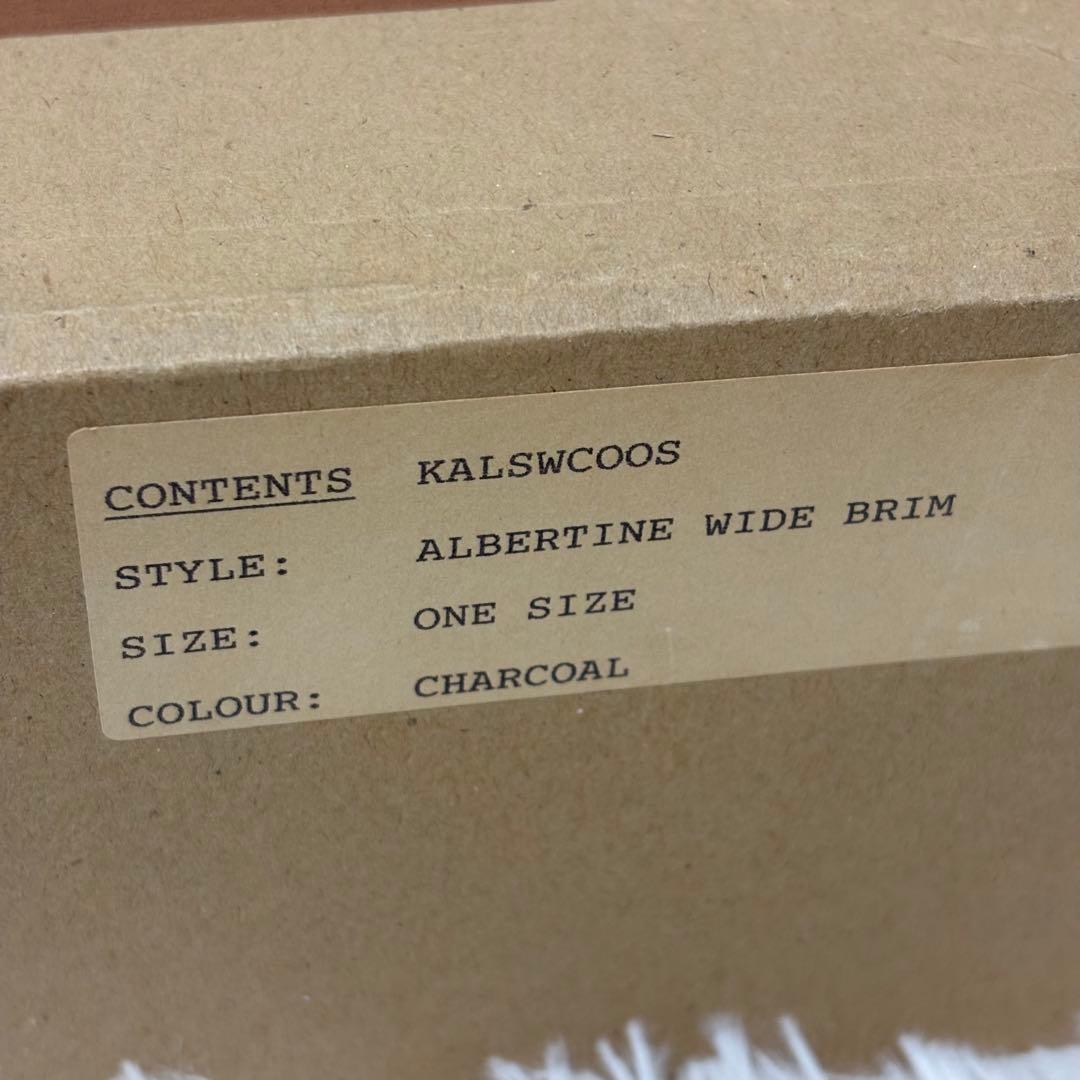 美品　ヘレンカミスキー　ラフィアハット　麦わら帽子　チャコール　箱付き