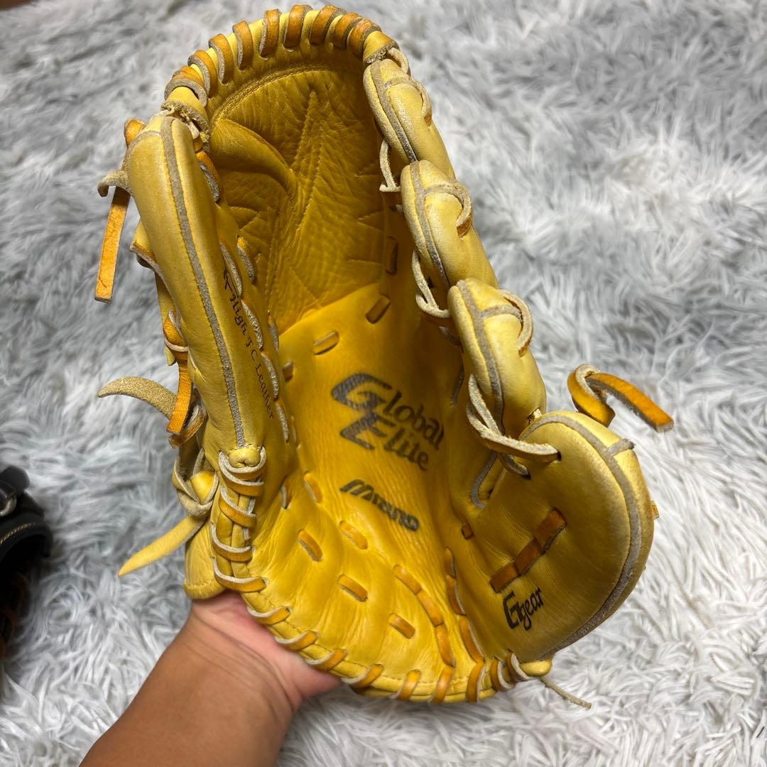 Mizuno 軟式グローブ イエロー 右投げ